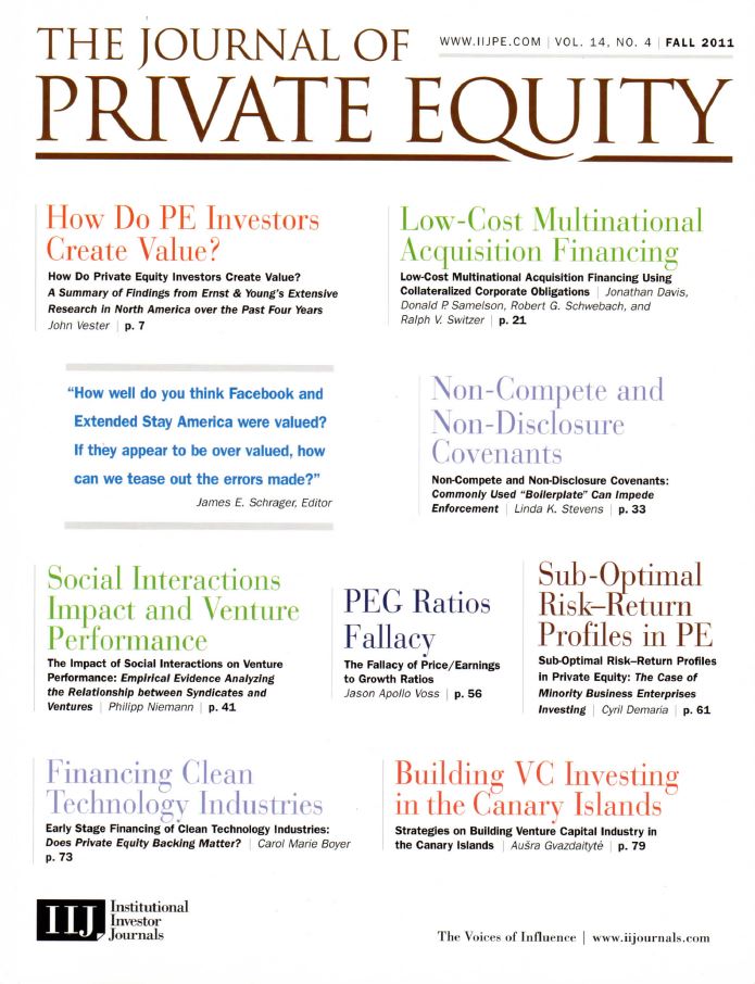 Journal of Private Equity: The Fallacy of Price/Earnings to Growth Ratios